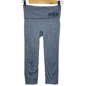Victorias Secret PINK Grey Stretch Cropped Leggings Athletic Activewear